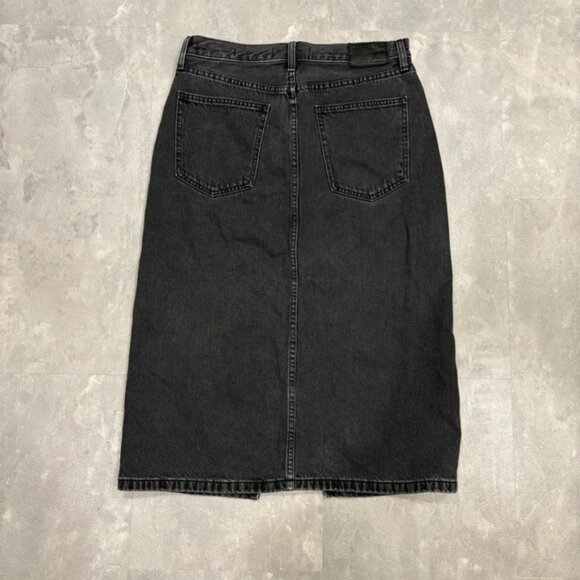 DENIM FORUM ARITZIA 90s Halle Skirt Midi Denim Black Size 29 - Picture 6 of 13